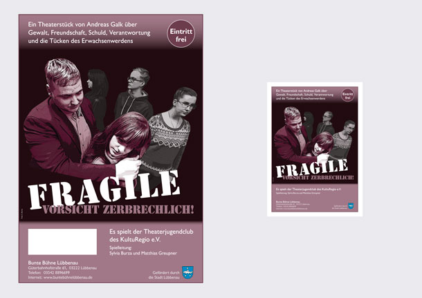 Plakat und Postkarte Fragile – Vorsicht zerbrechlich!